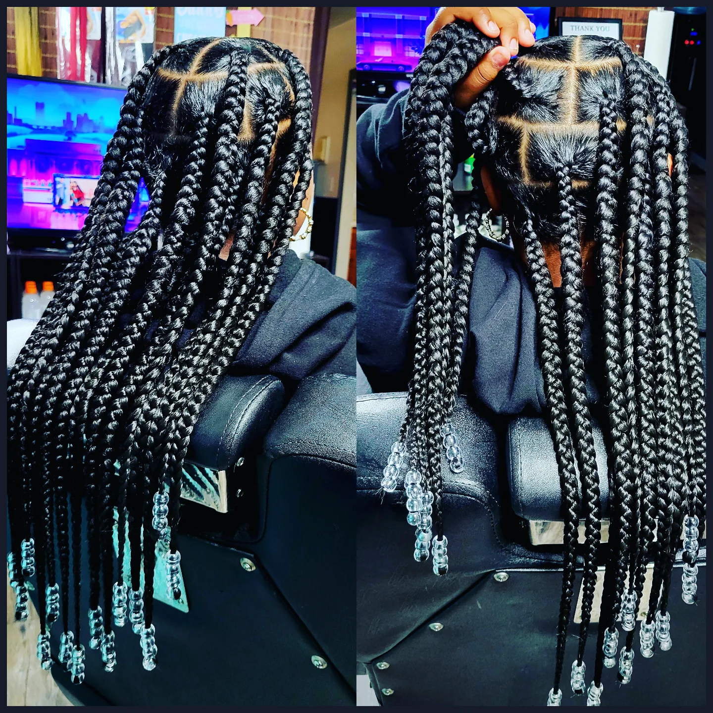 Jumbo knotless with clear beads